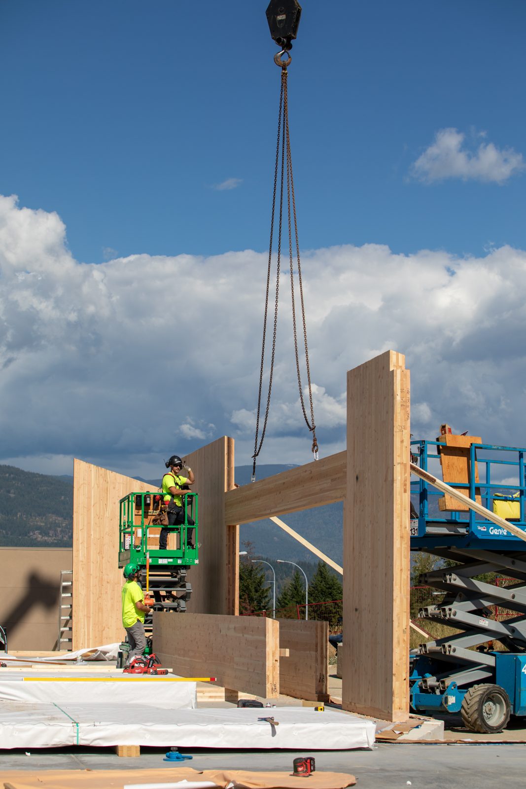The Confluence under construction, mass timber frame — photo 1